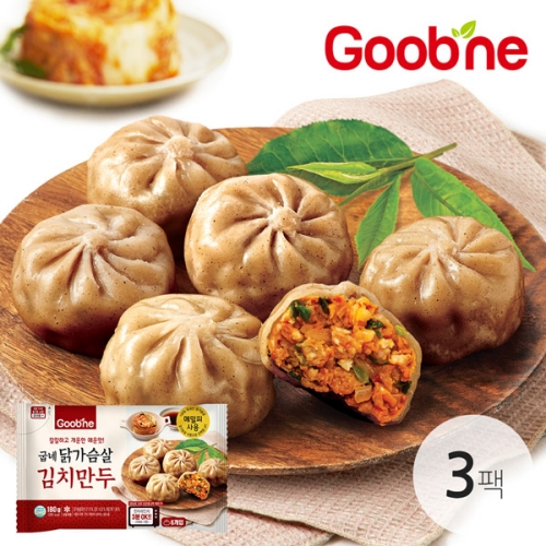 [굽네] 닭가슴살 김치만두 180g 3팩