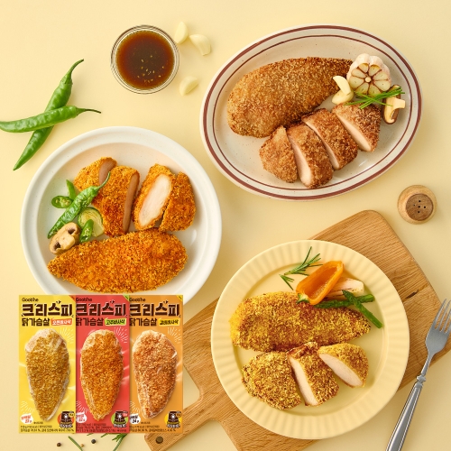 [굽네] 크리스피 닭가슴살 110g 3종 혼합 9팩 (고추바사삭3, 오븐바사삭3,갈비바사삭3)