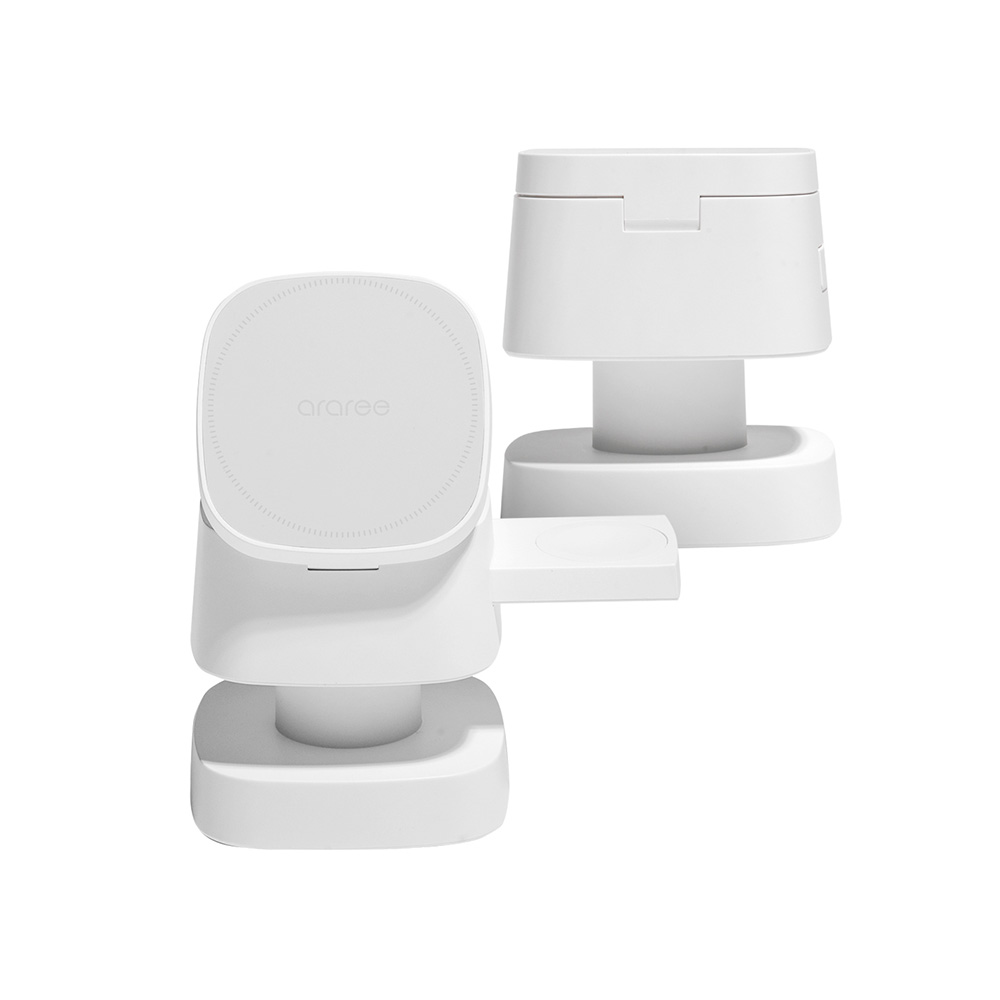 [아라리] 3in1 맥세이프 무선 충전 아이폰 거치대 파워M 글로 화이트