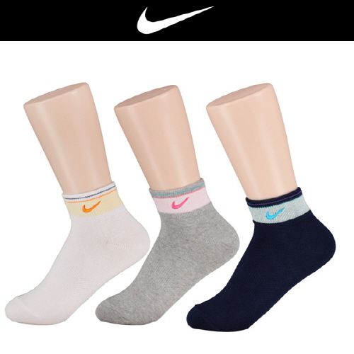 [만원의행복][나이키] 넥블럭 자수로고 여성양말 혼합 3족