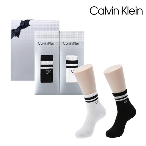 [만원의행복][캘빈클라인] 남성 캐주얼 스포츠 파일 양말2족 세트(프리미엄라인)