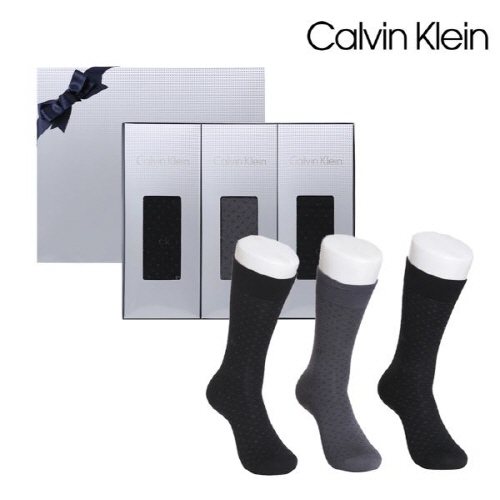 [만원의행복][캘빈클라인] 신사양말 도트 3족 세트(프리미엄라인)