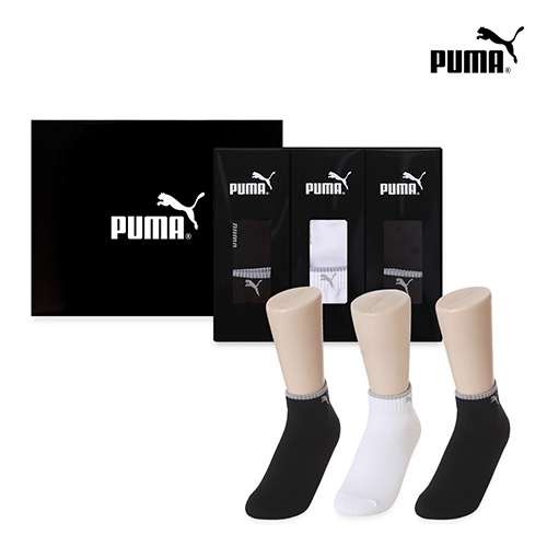 [만원의행복][퓨마] 여성 캐쥬얼 겸용 스포츠 중목양말 3족세트