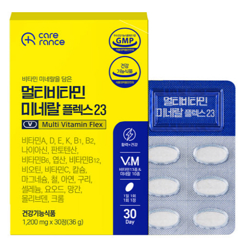 [케어란스] 멀티비타민 미네랄 플렉스23 1,200mg x 30정