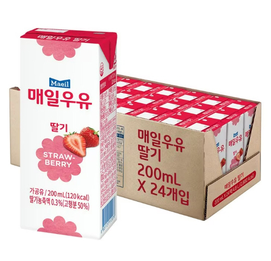 [매일우유] 멸균 딸기 200ml x 24개입