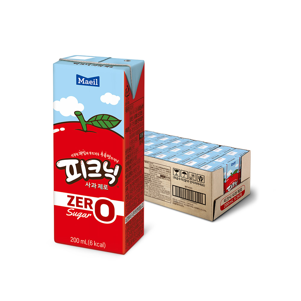 [만원의행복][매일] 피크닉 제로 사과 200ml x 24개입