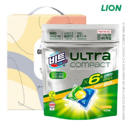 [만원의행복] [비트] 비트제로 울트라콤팩트 캡슐세제(40캡슐)1P