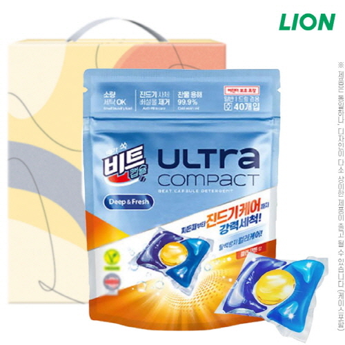 [비트] 비트제로 울트라 콤팩트 캡슐세제 딥&프레시 클린코튼 (40캡슐)1P