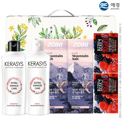 [만원의행복] [AK] 애경 케라시스샴푸180용기 린스180용기 2080히말라야핑크솔트치약100g2P 포인트베리비누2P(6종)