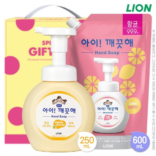 [만원의행복] (항균)아이깨끗해거품형핸드워시250펌프 600리필(2종)