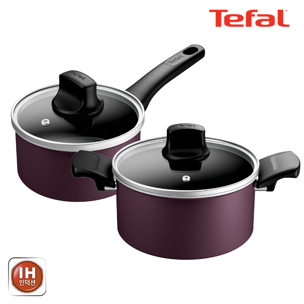 테팔 인덕션 티타늄 멜로디 냄비 2종 세트 (편수냄비 16cm + 양수냄비 20cm)