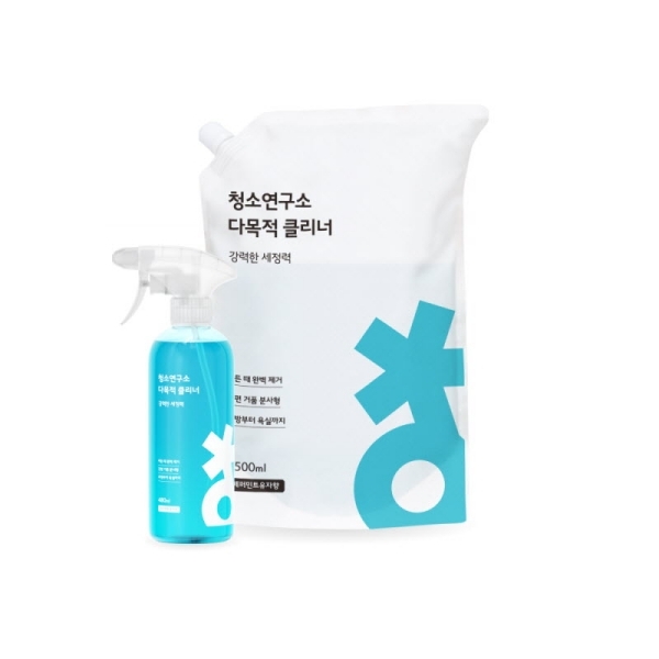 [청소연구소] 국내생산 다목적 클리너 (480ml*1개) + 리필 (1.5L*1개)