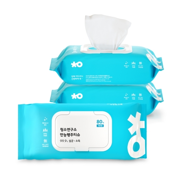 [청소연구소] 국내생산 살균소독 만능 행주티슈 (80매*3팩)