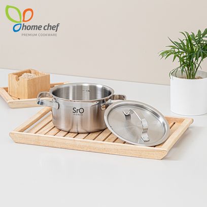 [홈셰프] SrO 통3중 스텐 양수냄비14Cm