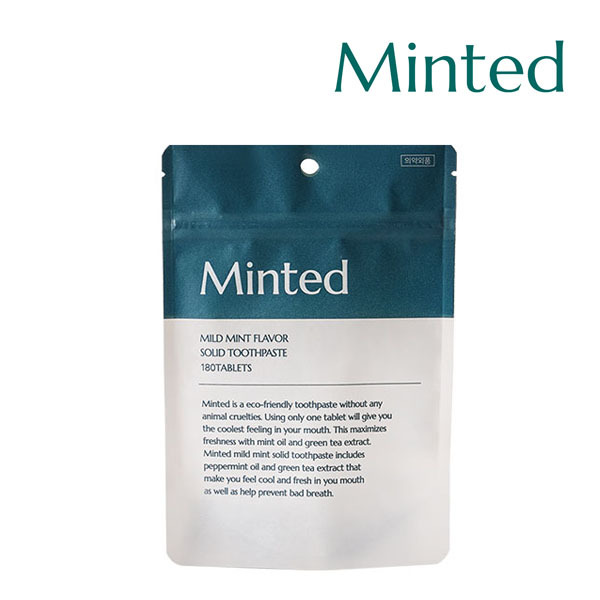 [민티드] 마일드민트 고체치약 리필형 180정(3개월분)
