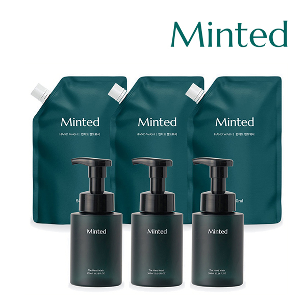 [민티드] 퍼퓸 핸드워시 리필형 3개 + 공병 3개