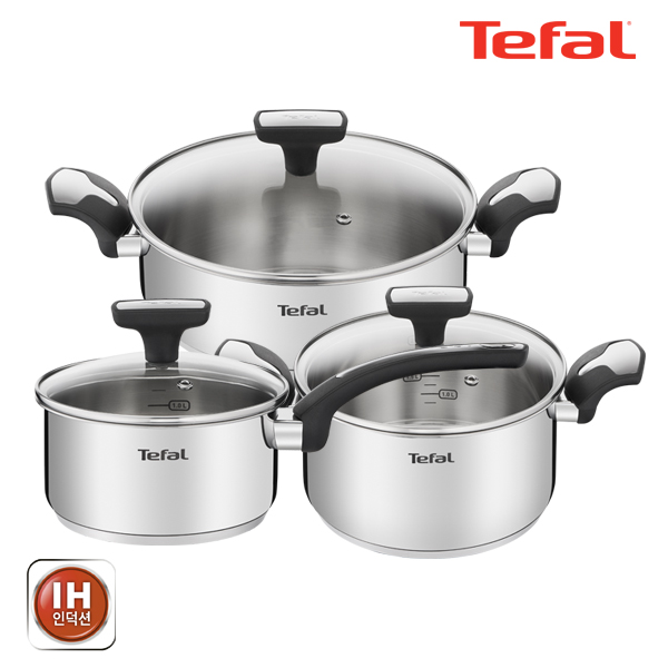 테팔 팬&냄비 IH 뉴이모션 3종세트 (편수냄비 16cm + 양수냄비 20cm + 전골냄비 24cm)