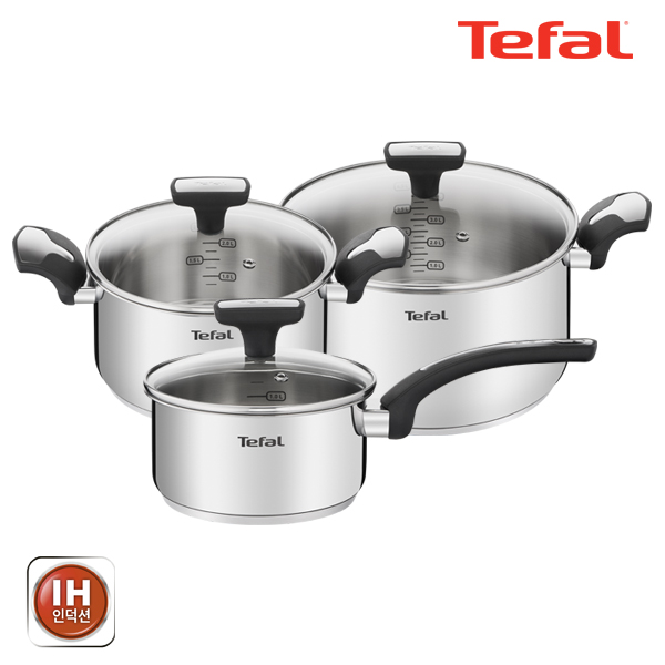 테팔 팬&냄비 IH 뉴이모션 3종세트 (편수냄비 16cm + 양수냄비 20cm + 24cm)
