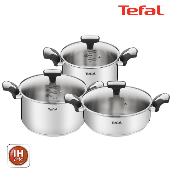 테팔 팬&냄비 IH 뉴이모션 3종세트 (양수냄비 20cm + 24cm + 전골냄비 24cm)