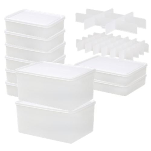 [신제품]데비마이어데비박스스노우화이트냉동용기세트7호(1000ml6개,1500ml2개,1500ml전용칸칸이9구1개,전용칸칸이35구1개,3800ml2개)