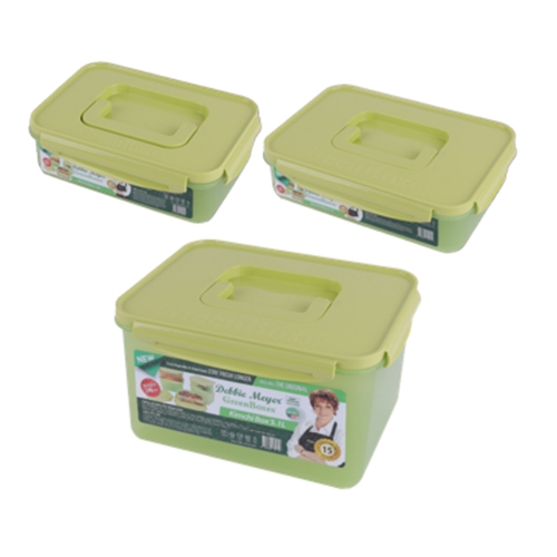 [신제품]데비마이어김치통세트3호(그린)(1.5리터1개,2.1리터1개,5.1리터1개)