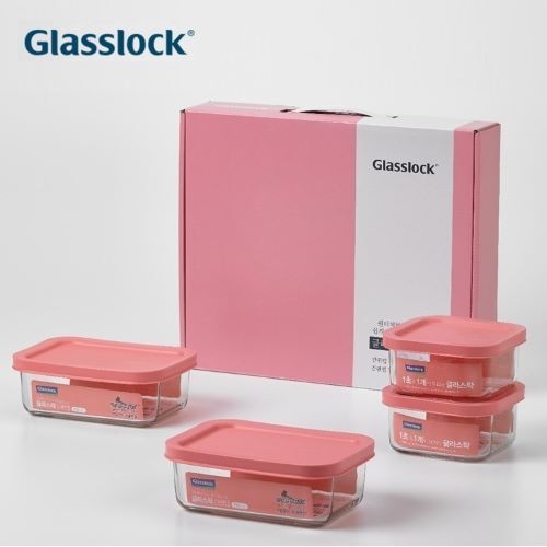 [글라스락] 간편캡 4조 세트(핑크)