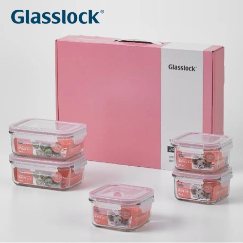 [글라스락] 클래식 5조 세트(핑크)