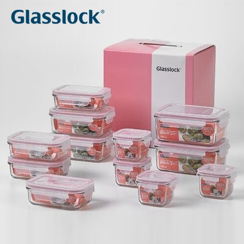 [글라스락] 클래식 12조 세트(핑크)