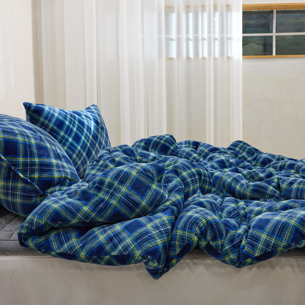 [Guy Laroche] 기라로쉬 체크 밍크극세사 침구 Q(블루)