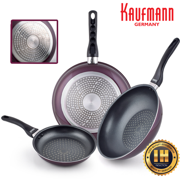 [카우프만] 퍼플 인덕션 프라이팬 3P세트(A형)  KPF-A3P