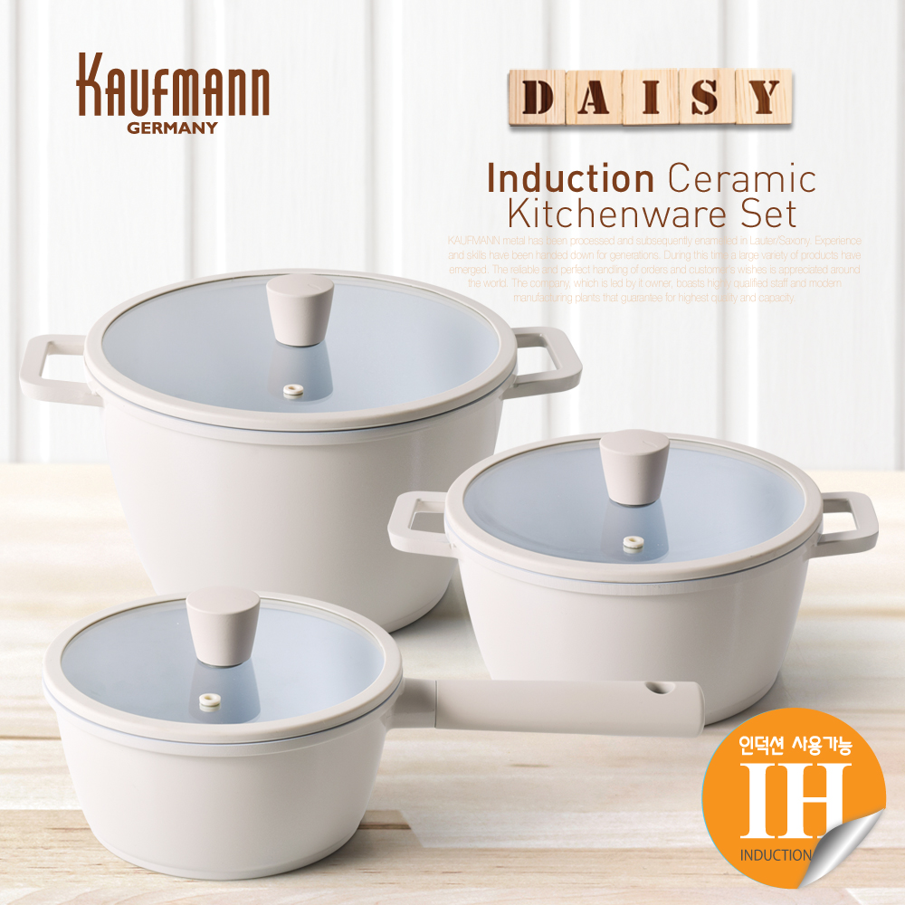 [카우프만] 데이지 인덕션 냄비 3종 세트(B형)  KDIC-B6P1