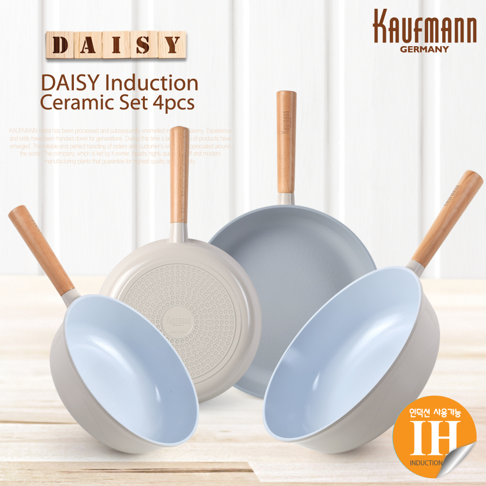 [카우프만] 데이지 인덕션 프라이팬 4P세트   KDIF-4P