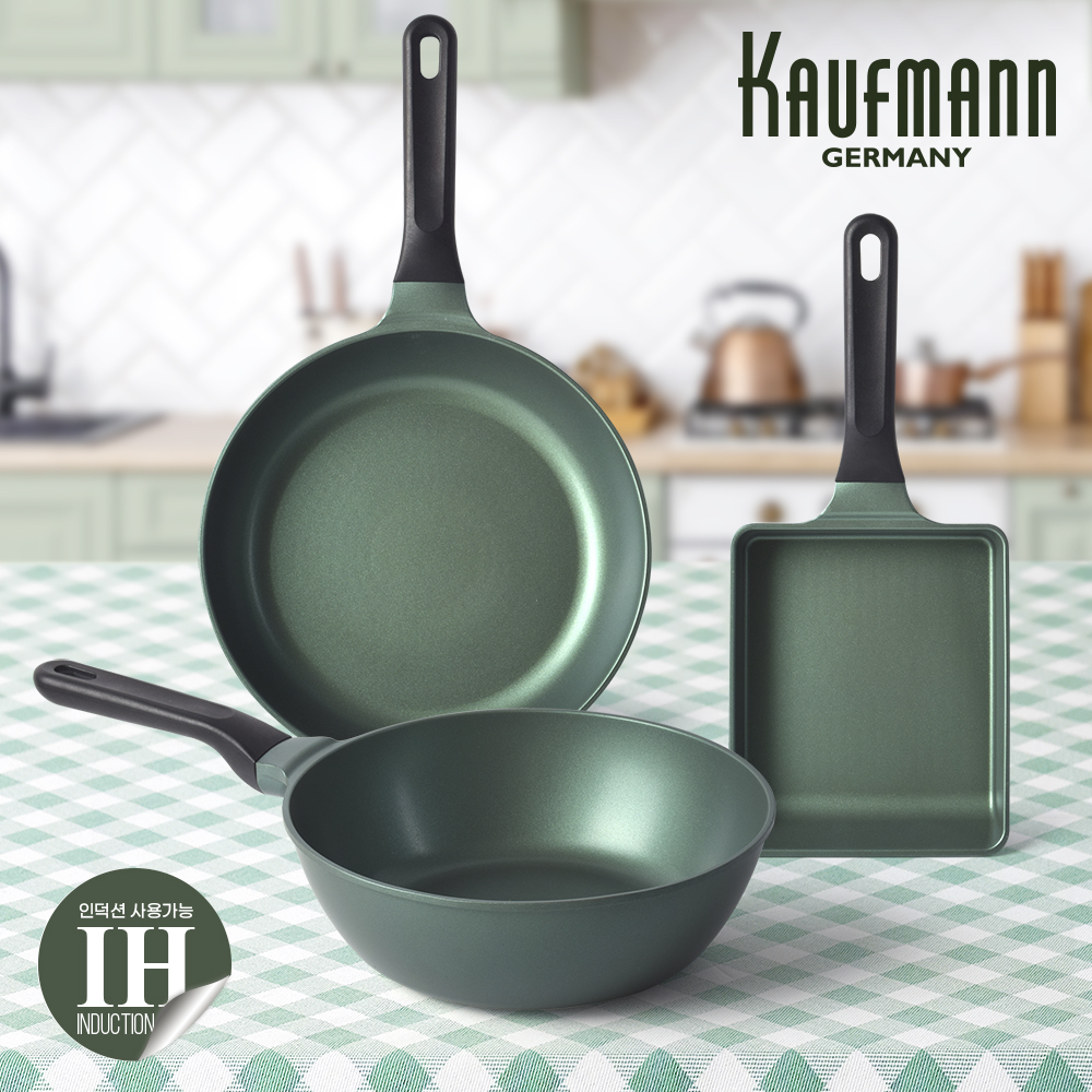 [카우프만] 올리브 인덕션 프라이팬 3종 세트(A형)   KOIF-A3P
