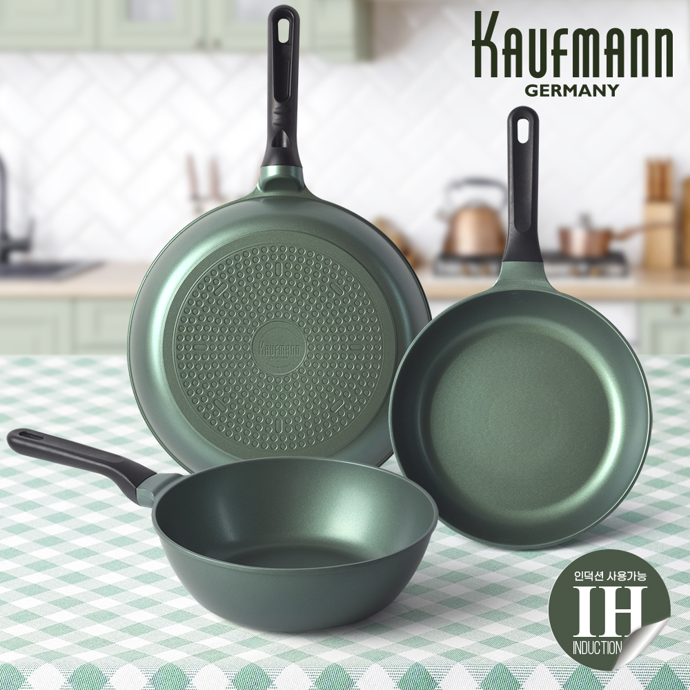 [카우프만] 올리브 인덕션 프라이팬 3종 세트(C형)   KOIF-C3P