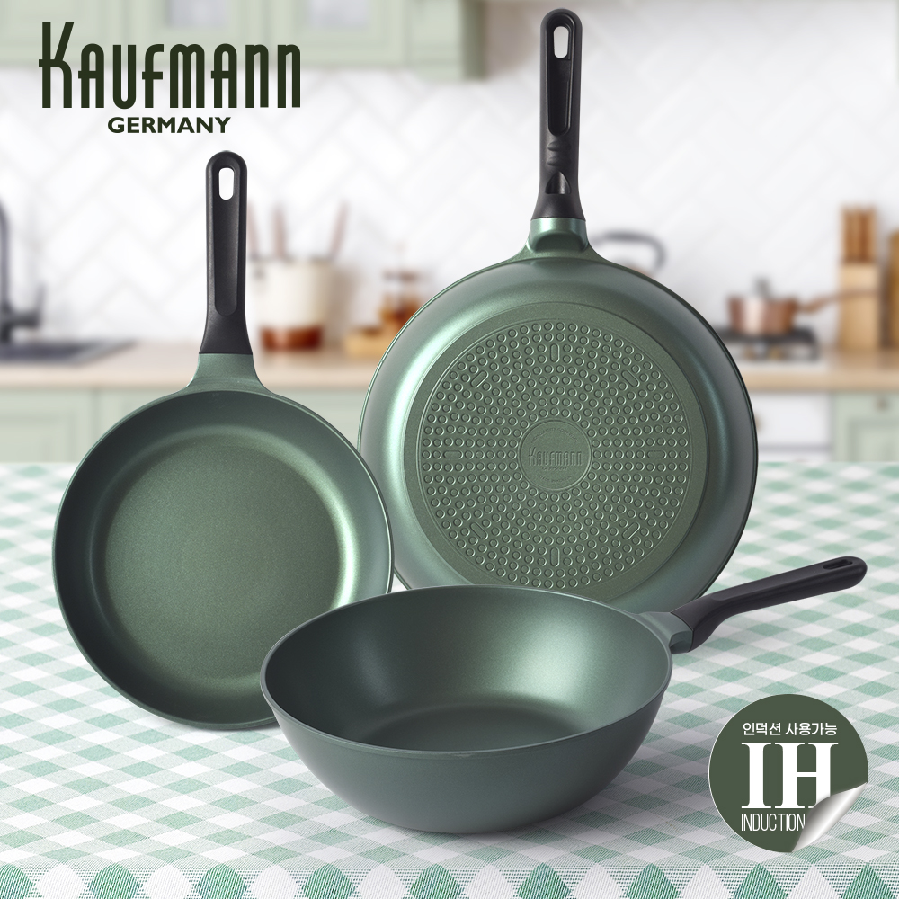 [카우프만] 올리브 인덕션 프라이팬 3종 세트(D형)   KOIF-D3P