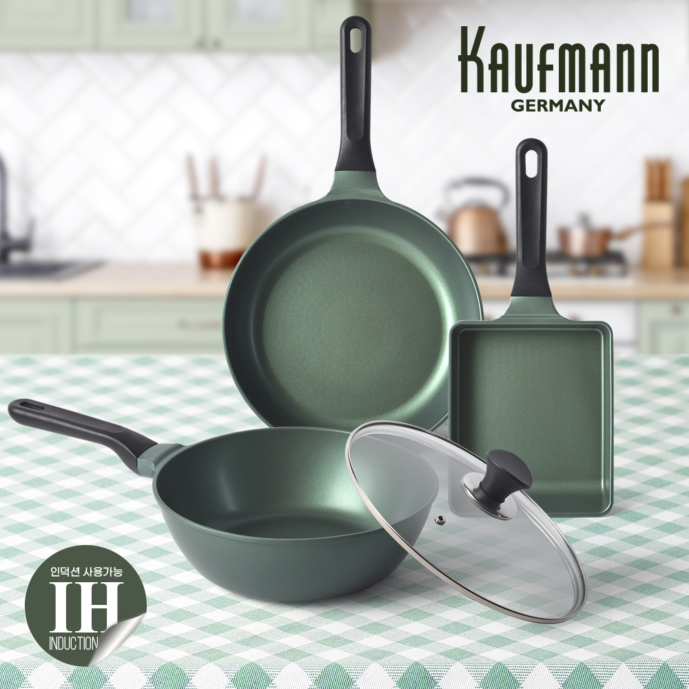 [카우프만] 올리브 인덕션 프라이팬 4종 세트(GA형)  KOIF-GA4P