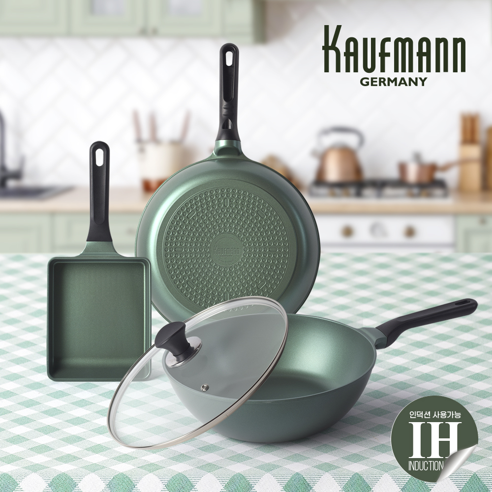 [카우프만] 올리브 인덕션 프라이팬 4종 세트(GB형)  KOIF-GB4P