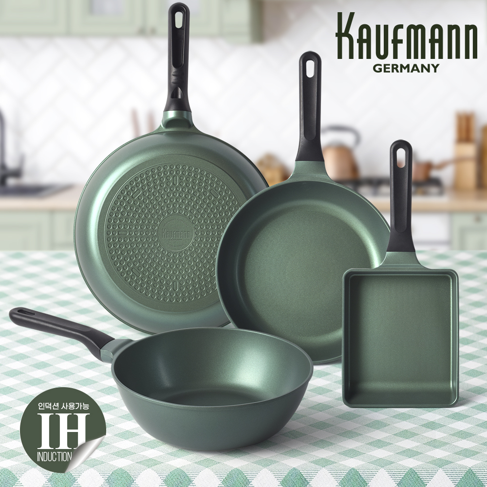 [카우프만] 올리브 인덕션 프라이팬 4종 세트(A형)  KOIF-A4P
