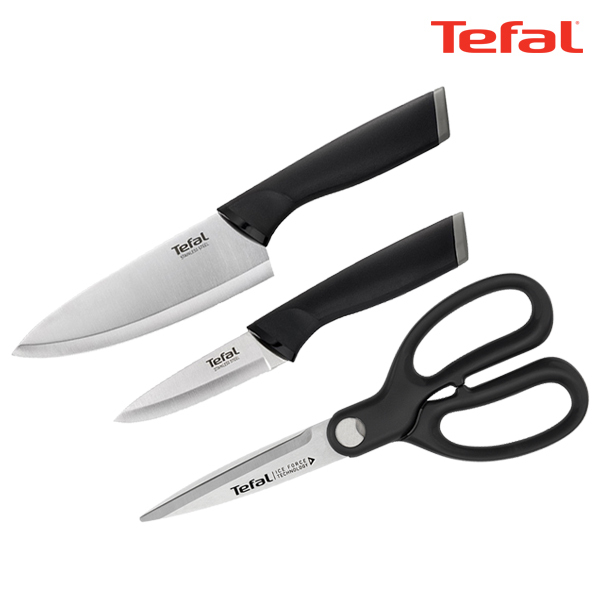 테팔 키친웨어 아이스 포스 주방 가위 + 컴포트 주방칼 세트 식도 15cm + 과도 9cm