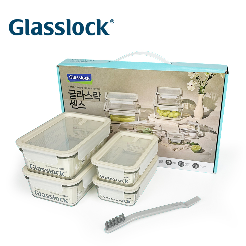 [글라스락] 센스 직사각 5조 세트(4조+세척솔1)FTRC-NS-00007