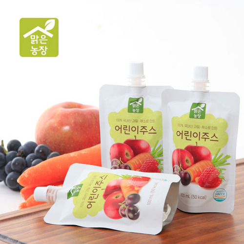 [맑은농장] 국내산 무설탕 무첨가 어린이주스 100ml×30포