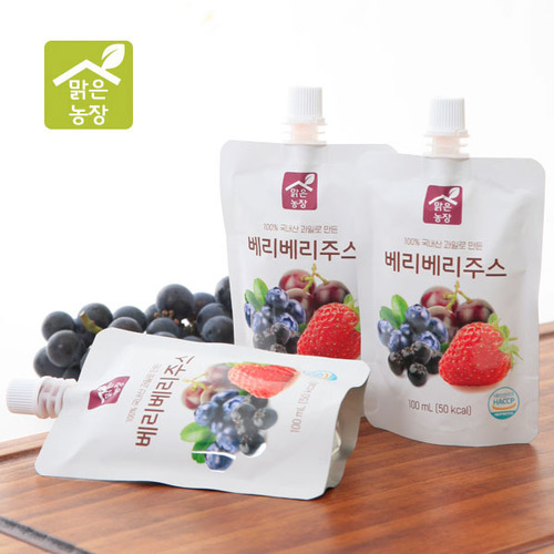 [맑은농장] 국내산 무설탕 무첨가 베리베리주스 100ml×30포