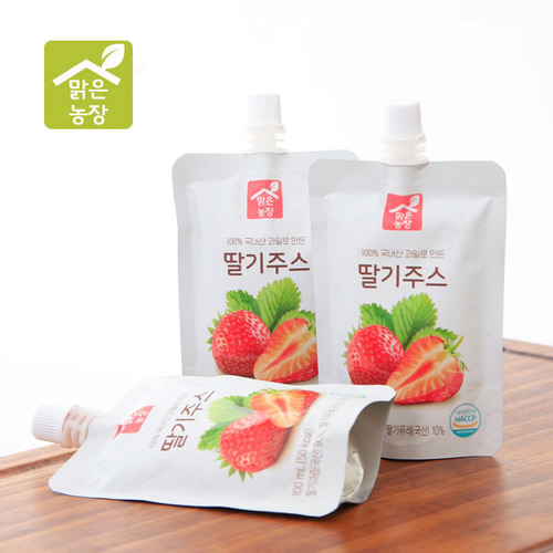 [맑은농장] 국내산 무설탕 무첨가 딸기주스 100ml×30포