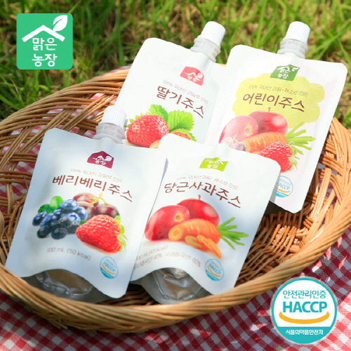[맑은농장] 당사+딸기+베리베리 100ml×30포 (제품별10포)