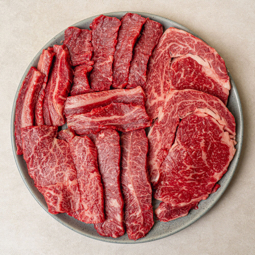 [진우담] 투뿔한우 1++ 한판 800g(등심400+특수400g)