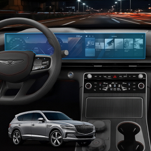 [픽셀아머] 네비게이션 디스플레이 풀커버 초고투명 보호필름 현대 제네시스 GV80