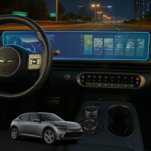 [픽셀아머] 네비게이션 디스플레이 풀커버 초고투명 보호필름 현대 제네시스 GV60 (AUTO)