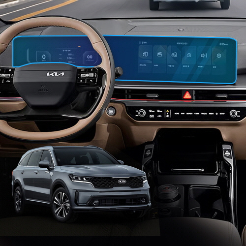 [픽셀아머] 네비게이션 디스플레이 풀커버 초고투명 보호필름 KIA 쏘렌토 MQ4