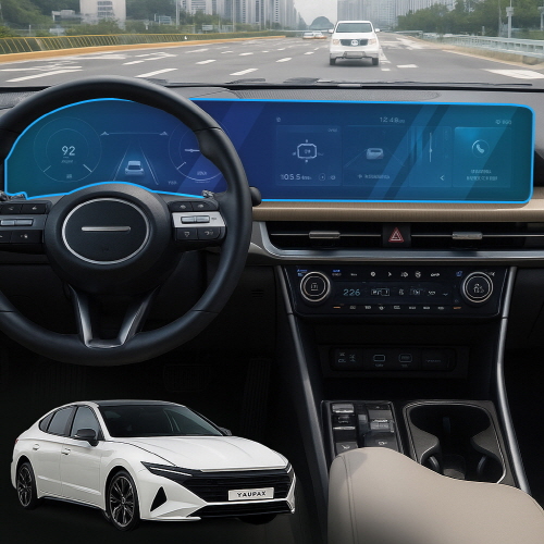 [픽셀아머] 네비게이션 디스플레이 풀커버 초고투명 보호필름 현대 쏘나타 디엣지 DN8 The Edge DN8