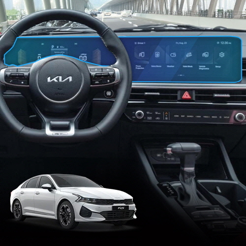 [픽셀아머] 네비게이션 디스플레이 풀커버 초고투명 보호필름 KIA K5 DL3 (AUTO)